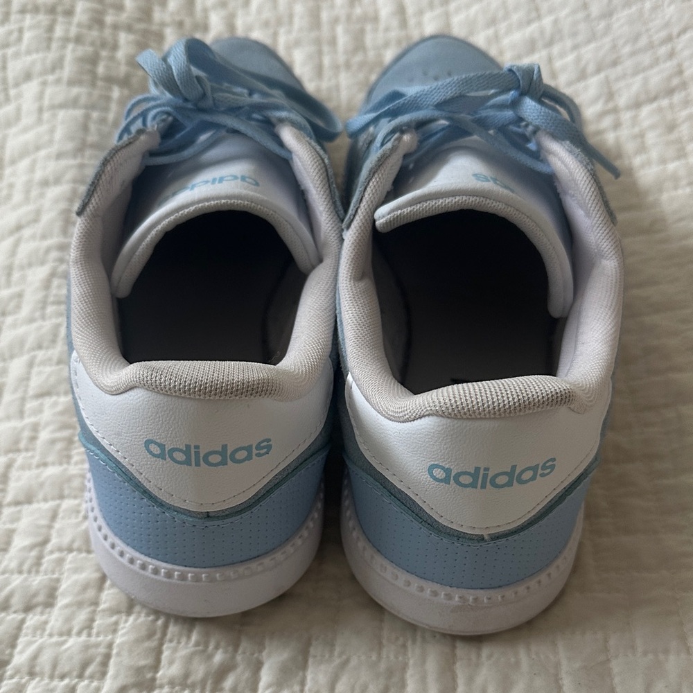Adidas Women's Sky Blue and White Sneakers - Picture 4 of 4